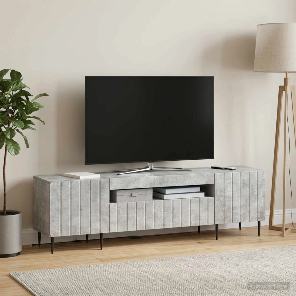 Mobile TV LED ZWOLLE 153 x 35 x 43 cm Grigio Cemento 896468