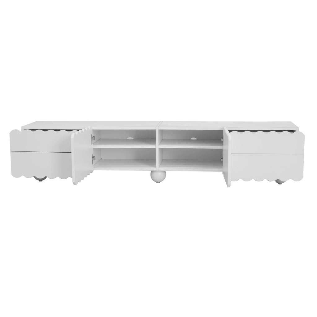 Mobile porta tv 175 cm bianco con ante e cassetti