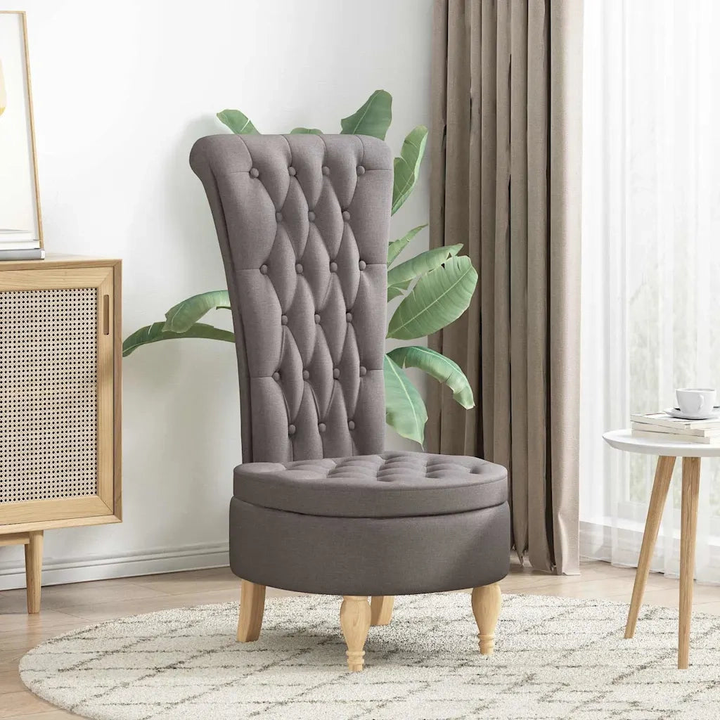 Fauteuil à pantoufle Taupe 56,5 x 70 x 110 cm tissu