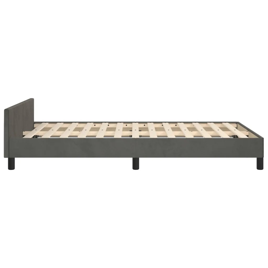 Giroletto senza Materasso Grigio Scuro 120x200 cm Velluto