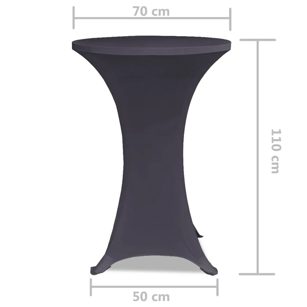 Copertura Elastica per Tavolo 70 cm Antracite 2 pz 131429