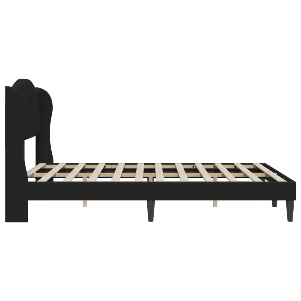Letto matrimoniale | Letto per adulti | Struttura del letto con testiera Nero 120 x 200 cm Similpelle