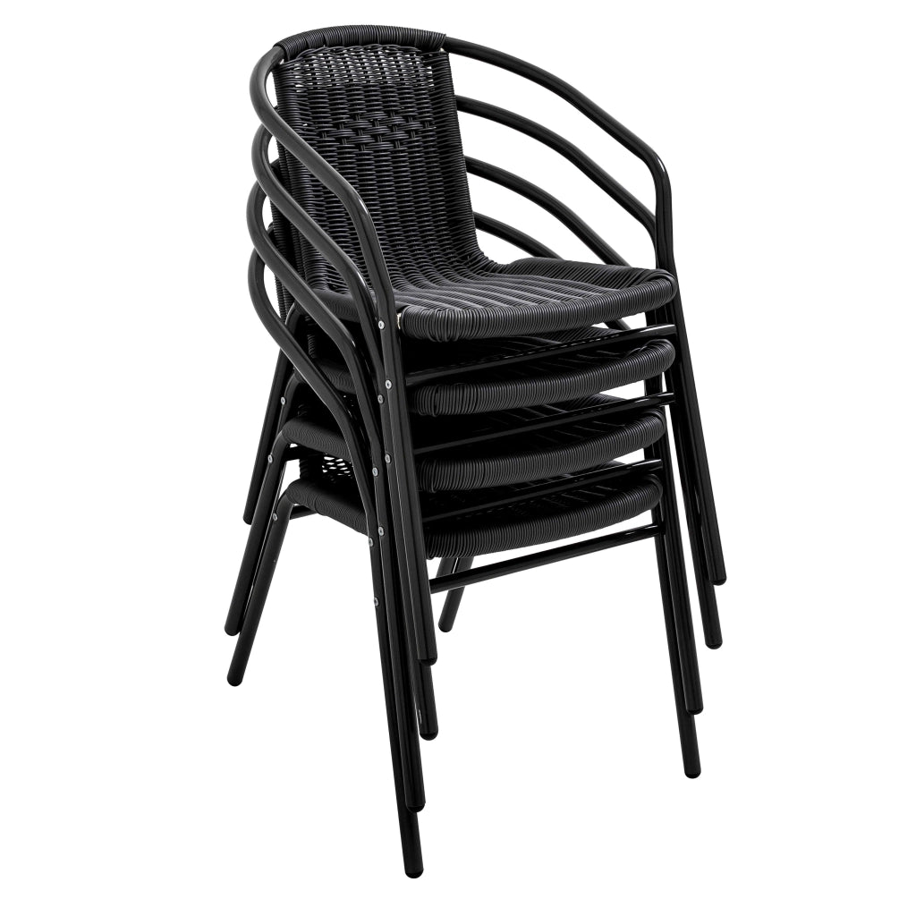 Oviala - Sedia da terrazza in alluminio e resina nera