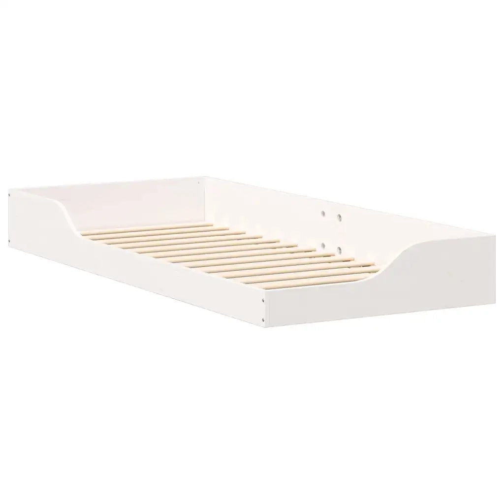 Letto singolo | Letto per adulti | Struttura del letto Bianco 90 x 210 cm Pino massello