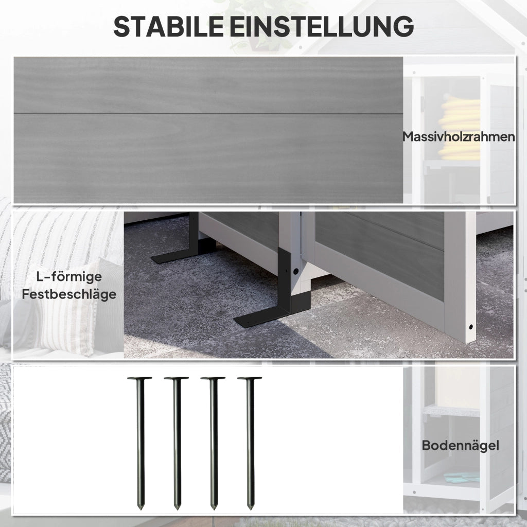 Capanno da Giardino con Armadio ¨C Minimal ¨C Legno di Abete Grigio Chiaro
