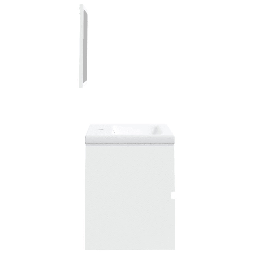 Mobile da Bagno con Lavabo | Armadio Lavabo e Specchio Bianco