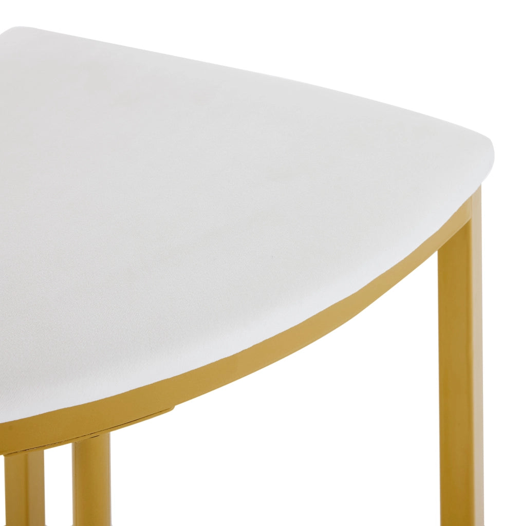 Set tavolo da pranzo rotondo 80 cm con 4 sedie bianco oro