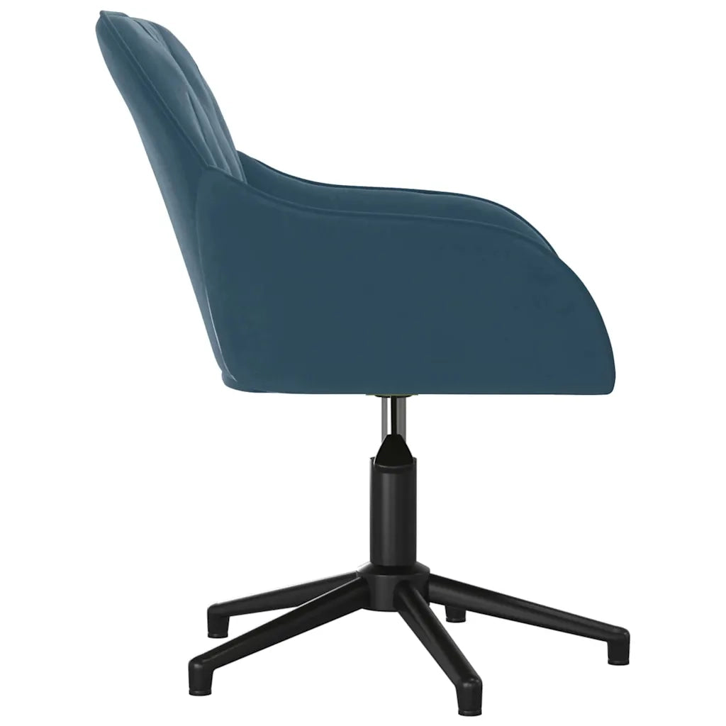 Sedia Girevole da Ufficio Blu in Velluto 344855