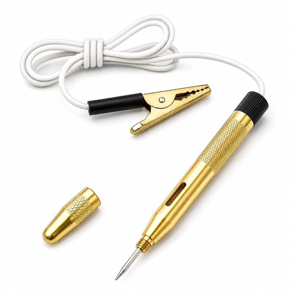 Penna Tester Di Tensione 6-12-24 V DC Auto Moto Camion con Spia e Morsetto 82374