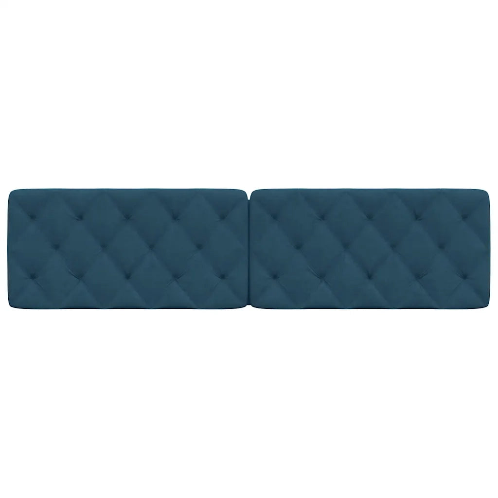 Coussin de tête de lit bleu 200 cm velours