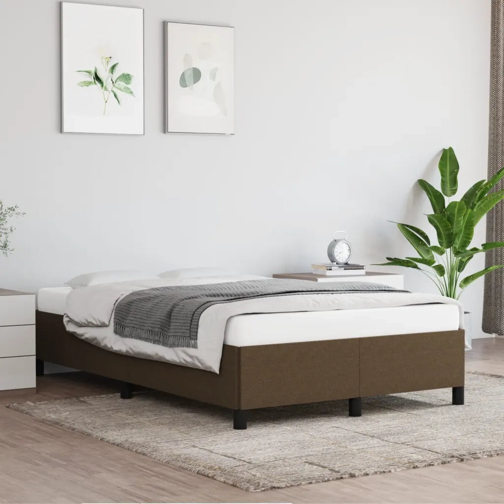 Letto matrimoniale | Letto per adulti | Giroletto senza Materasso Marrone Scuro 80x200 cm in Tessuto
