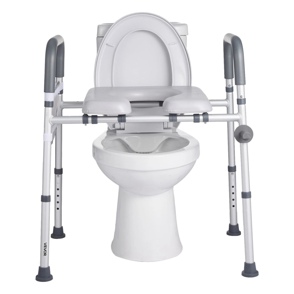 Sedile WC Rialzato Regolabile con Braccioli XZY402 in Alluminio Portata 181 kg Robusto Universale per Bagno Casa