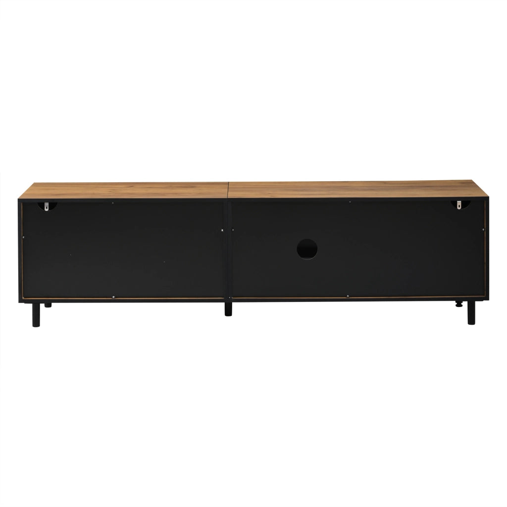 Mobile porta TV da 180 cm nero e effetto legno