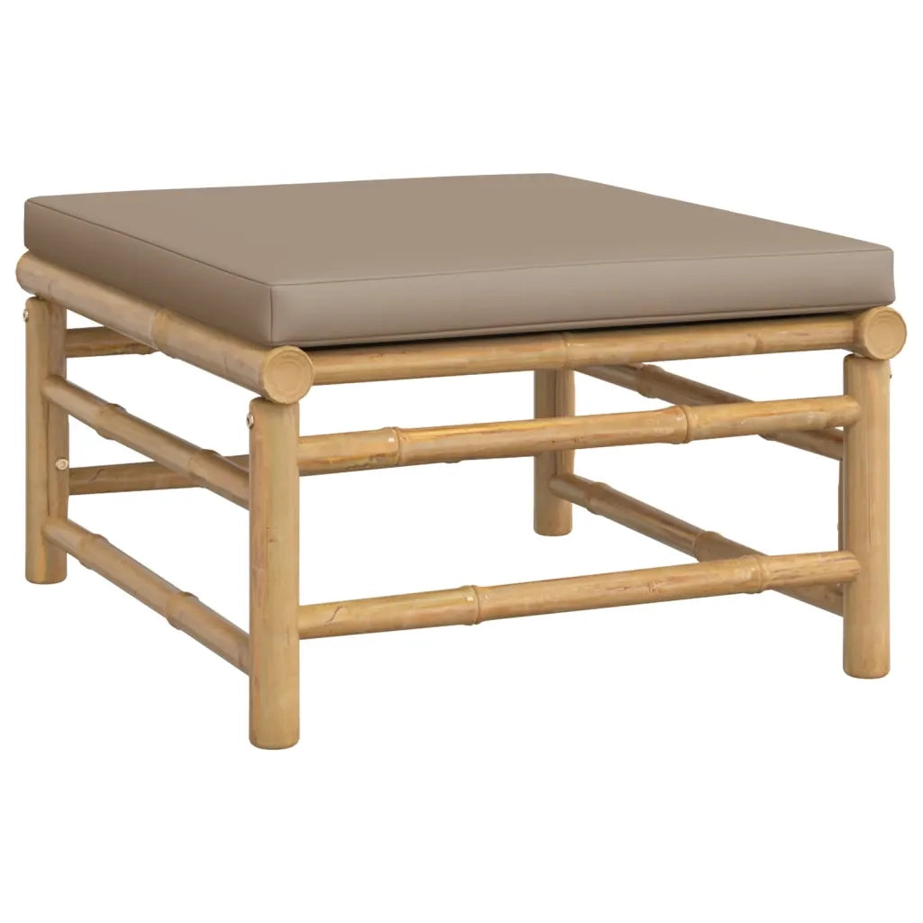Set Salotto da Giardino 12pz con Cuscini Tortora Bambù 3155131