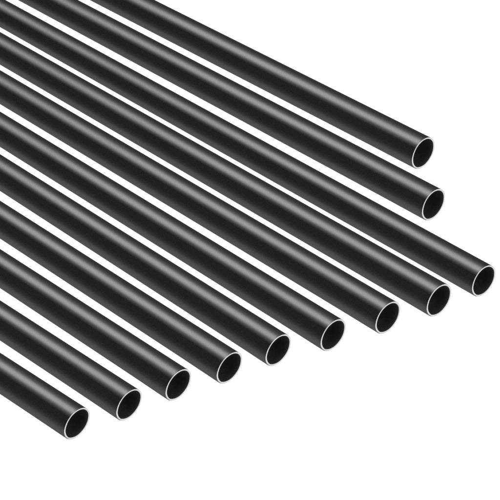 Per scale, patio, portico e recinzione: 51 balaustre in alluminio nero opaco Ø19 x 813 mm, ringhiera tonda antiruggine con tappi e viti, per bricolage