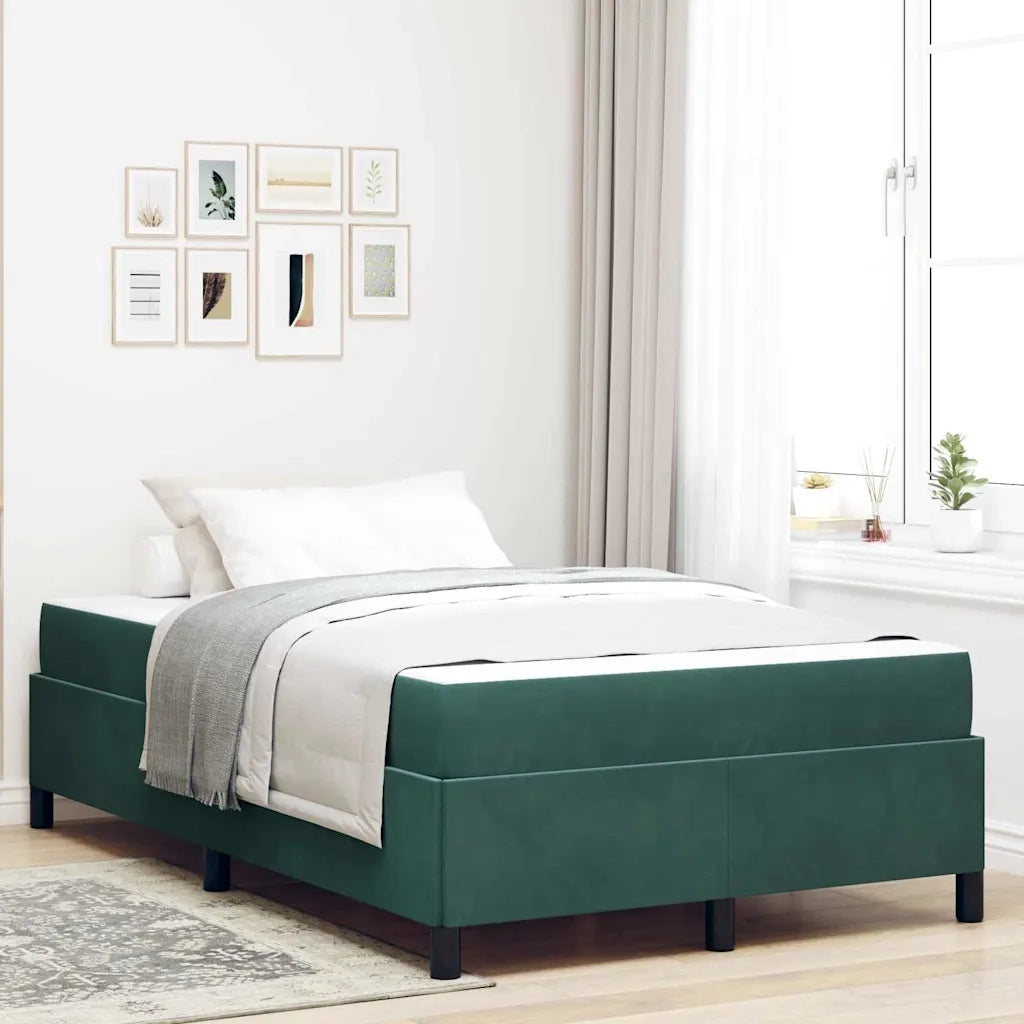 Letto matrimoniale | Letto per adulti | Struttura del letto Verde Scuro 120 x 200 cm Tessuto