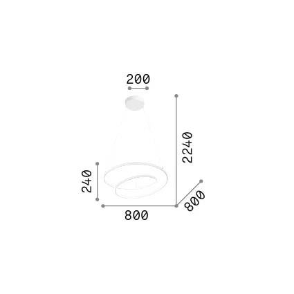 Lampada da Terra Collezione OZ LED 52W Luce Calda 3000K Nero Ideal Lux