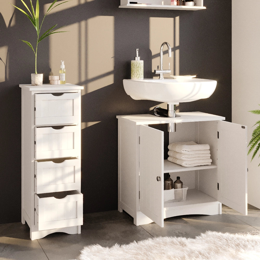 Vicco Cassettiera da bagno Bianco 30 x 81 cm