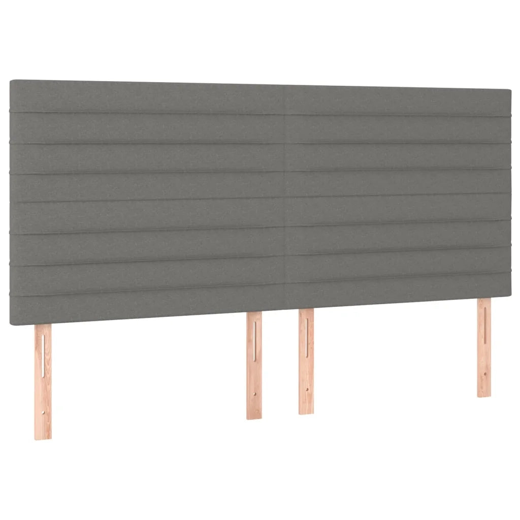 Testiera | Testata Grigio Scuro 200x5x118/128 cm Tessuto