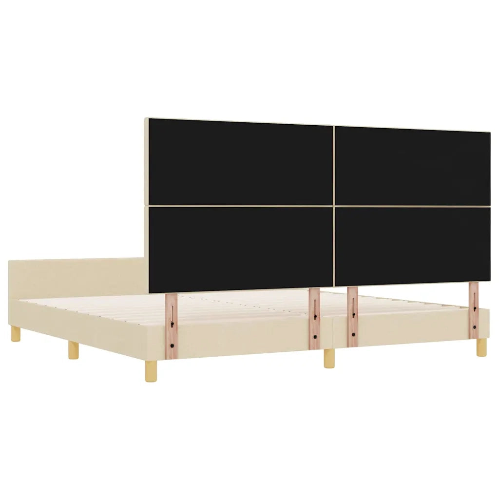 Struttura del letto con testiera Crema 200 x 200 cm Tessuto 3344835