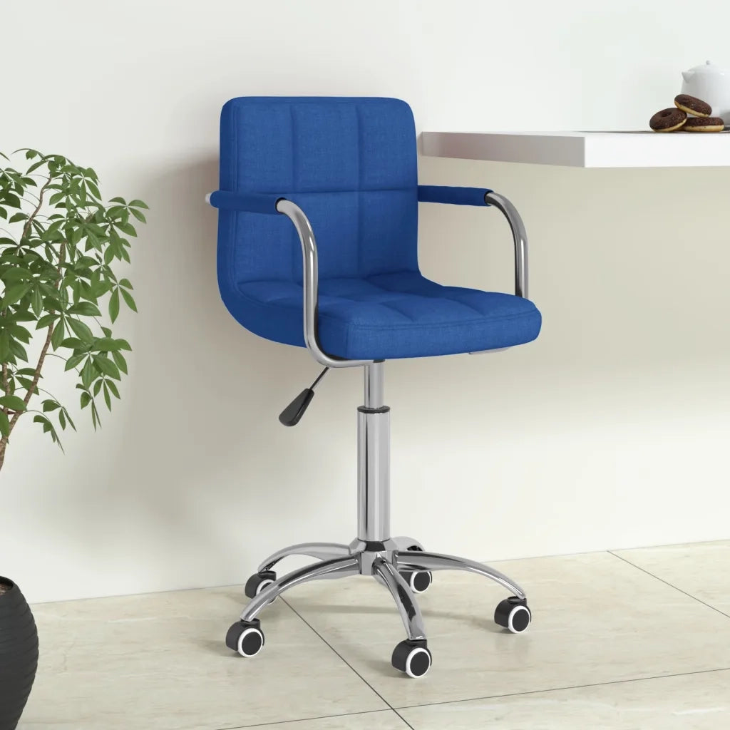 Sedia da Ufficio Girevole Blu in Tessuto 334671