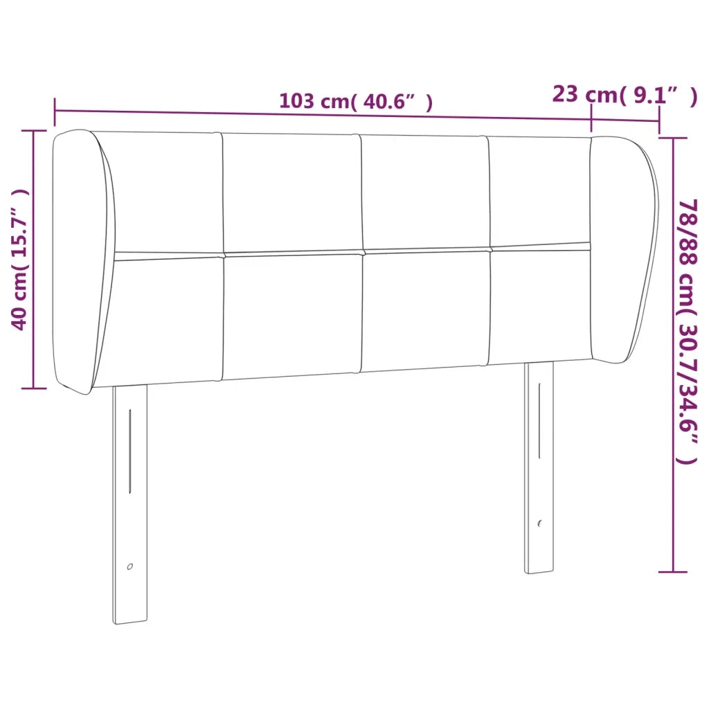 Testiera ad Orecchio Tortora 103x23x78/88 cm in Tessuto 3117138