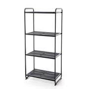 SCAFFALE IN METALLO A 4 RIPIANI 58X34X125 CM IN COLORE NERO