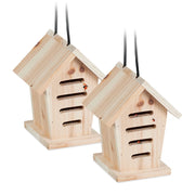 Set di 2 hotel per insetti da appendere per il giardino osservatorio 27 x 15 x 15 cm in legno di abete naturale 13_0015266