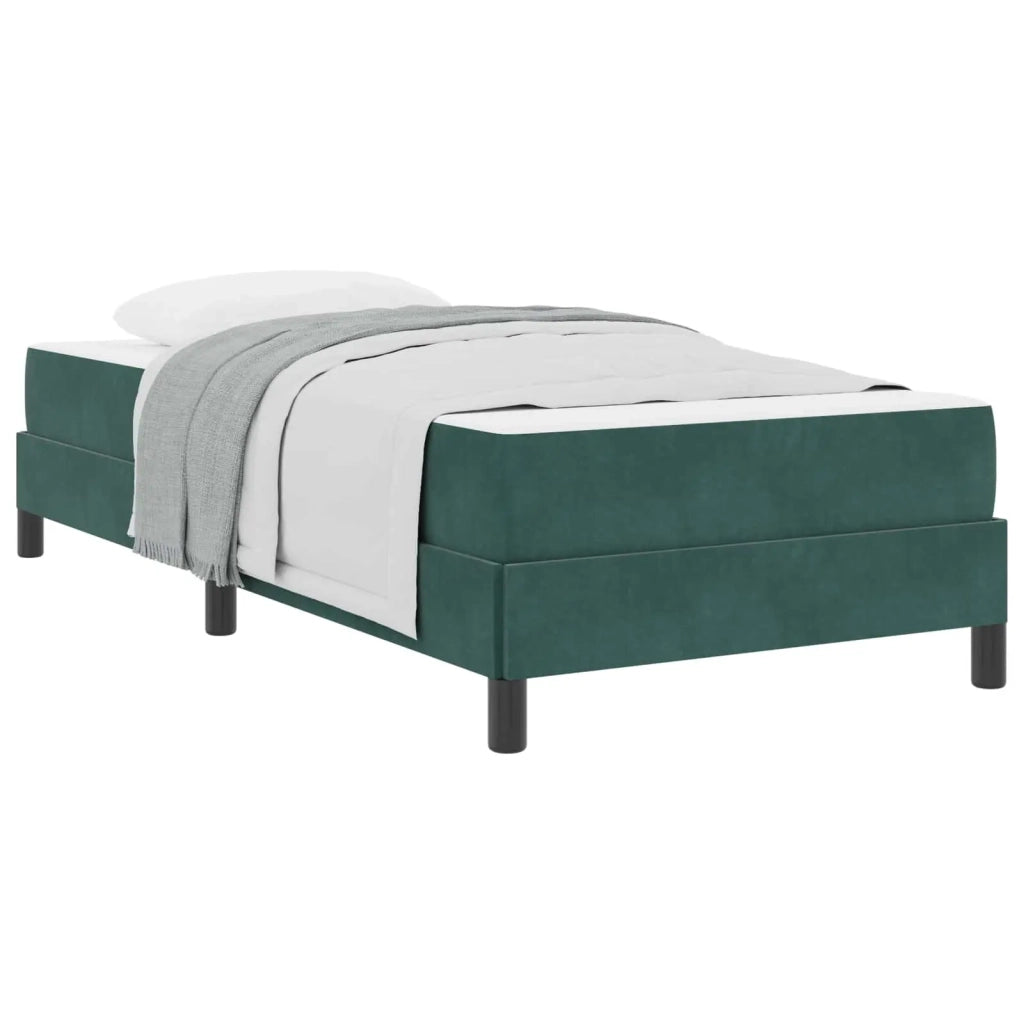Letto a molle con materasso Verde Scuro 90 x 200 cm Tessuto