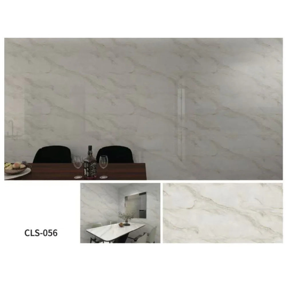 Trade Shop - Pannello Adesivo Effetto Marmo Bianco Champagne 120x300cm Pareti Paraschizzi Stanza Cls-056 -