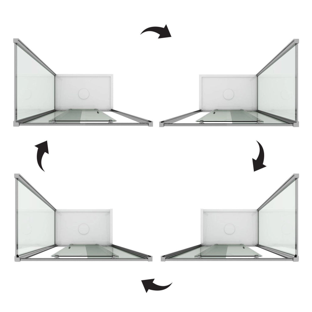 Box Doccia Angolare 90x120 cm 1 Anta Scorrevole in Cristallo Opaco 6mm H198 Fosterberg Viborg Duo