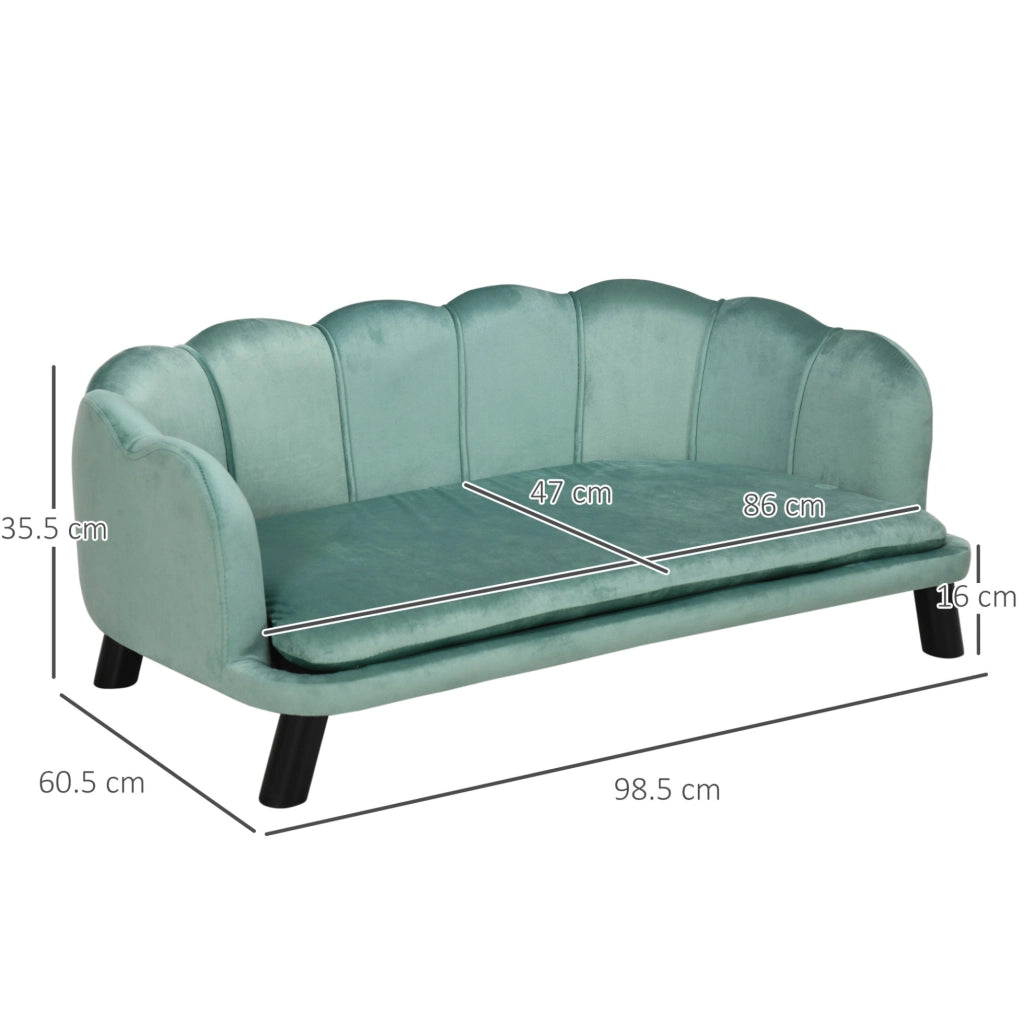 DIVANO per cani 98,5x60,5x35,5 cm verde in poliestere