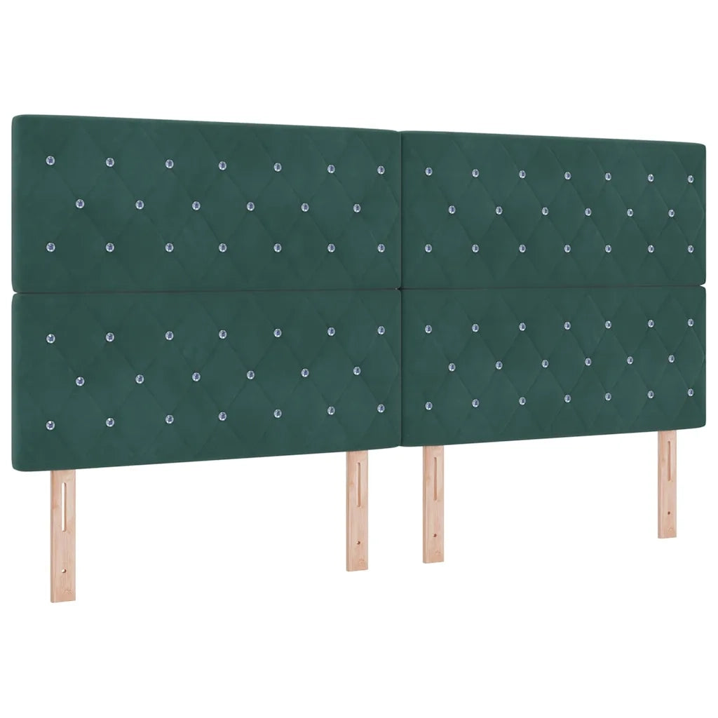 Testiera | Testata LED con strisce LED Verde Scuro 200 cm Velluto