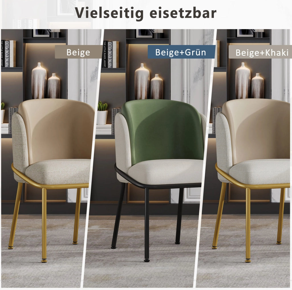 SEDIA da pranzo moderna Set da 4 pezzi Beige e Khaki con gambe inclinate