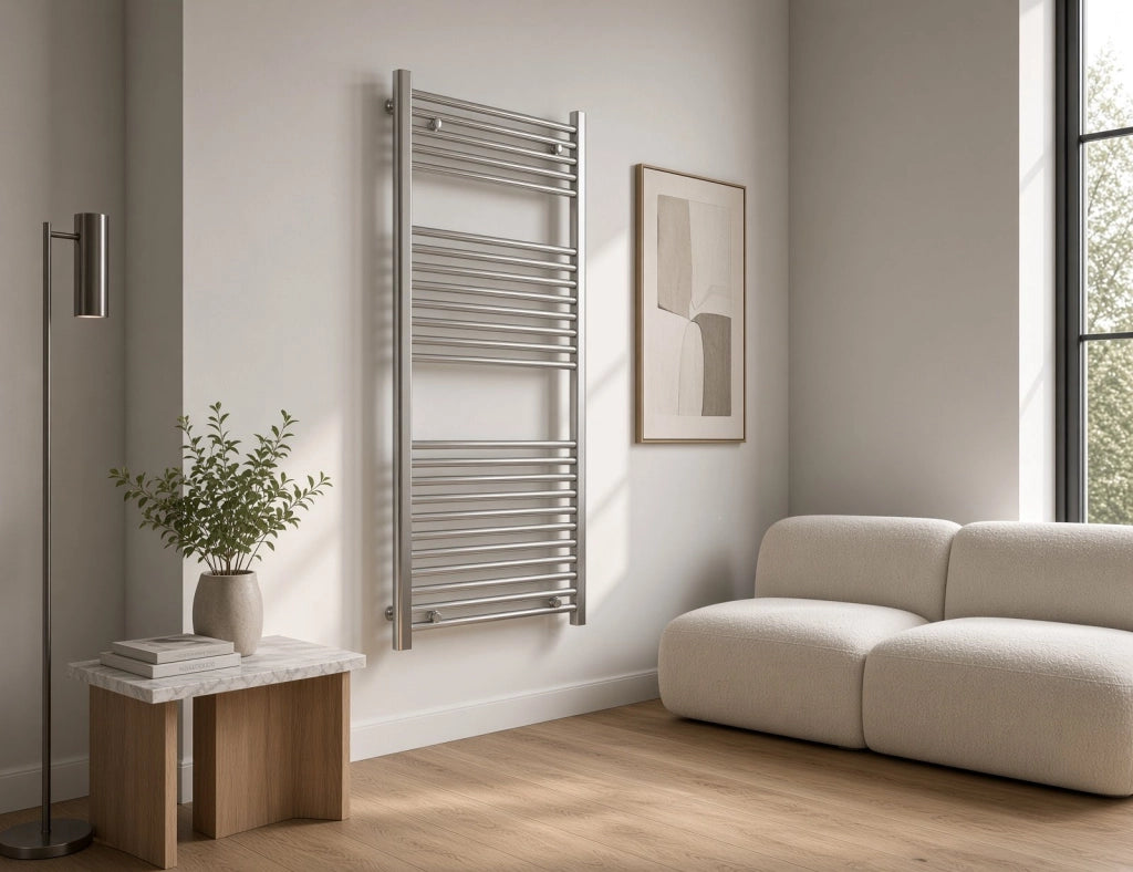 Scaldasalviette termoarredo 80x50 cm (int.45) cromato da bagno tubi dritti ROY