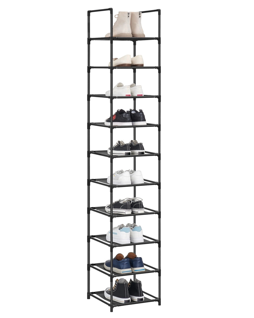 Scarpiera Valora Black Loft Style con 10 ripiani per corridoi e hall