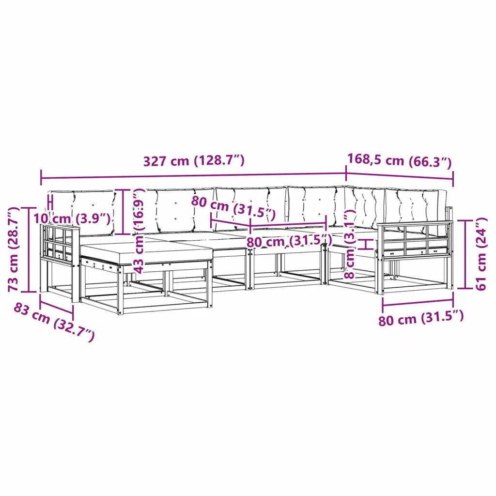 Set di divani da esterno 5 pz Bianco e Grigio Chiaro Poliestere 3386700