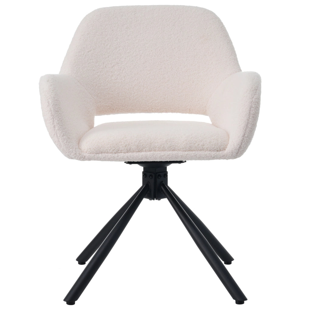 SEDIA Girevole con Braccioli Set da 6 pezzi Sherpa Bianco