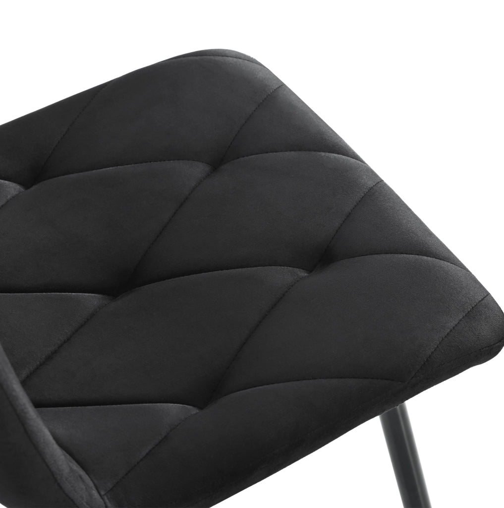SEDIA da pranzo in velluto nero Set da 4 pezzi