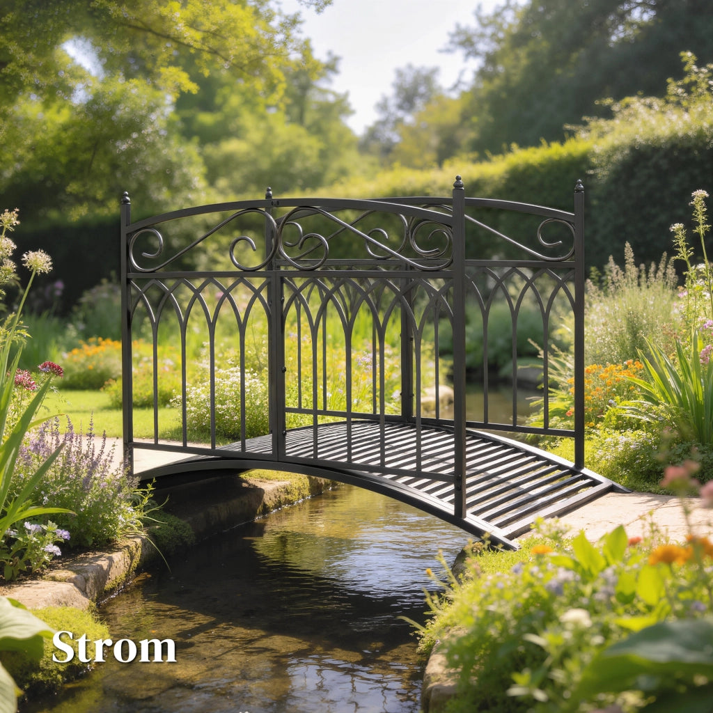 Ponte da Giardino in Metallo ¨C Minimal ¨C Antracite 135.5 cm