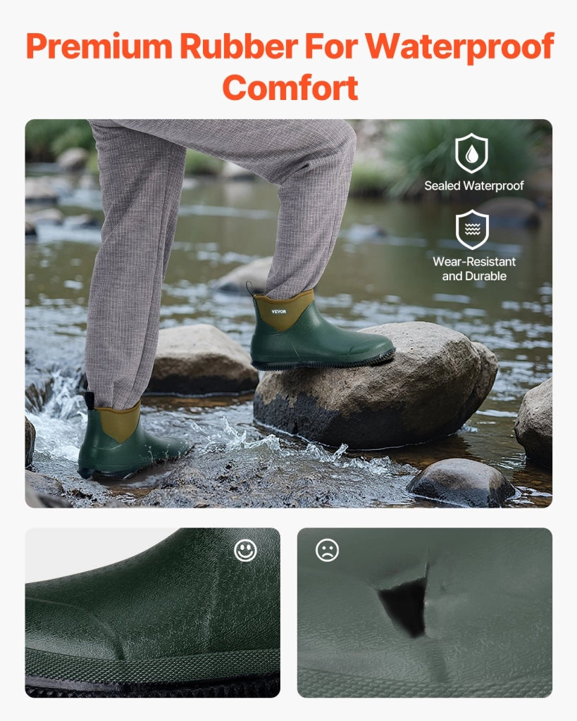 Stivali da Pioggia da Donna SS-996 in Gomma e Neoprene Impermeabili Antiscivolo per Giardinaggio e Barca Leggeri Resistenti Taglia 7 USA