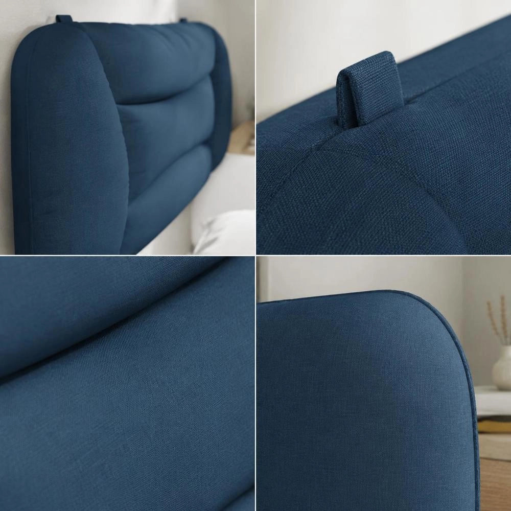 Cuscino testiera "Hvar" blu, 80 cm, tessuto – vivace e originale, regalo per camere giovani