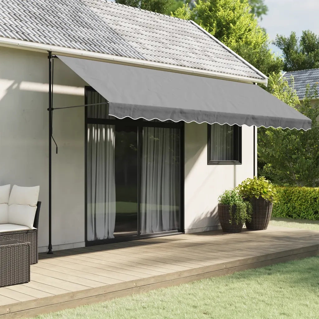 Tessuto di Ricambio per Mantovana Tenda Strisce-Sostituzione della mantovana per tenda Antracite 4,5m