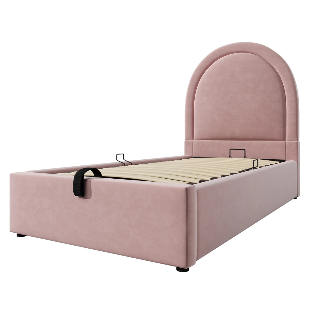 Letto singolo contenitore rosa 90 x 190 cm
