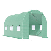 Serra da giardino 445x200x200cm con porta e 6 finestre ¨C Xylo ¨C Struttura acciaio zincato, telo PE verde