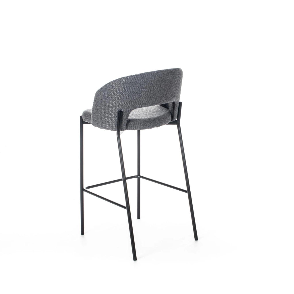 Set 2 Sgabelli 52x50x89 cm in Tessuto Greta Grigio