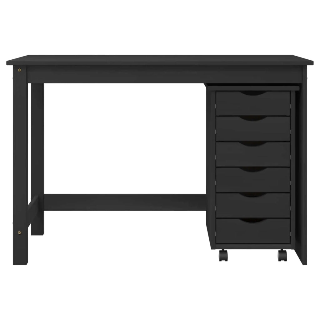 Set scrivania e mobiletto su ruote MOSS 2 pz Nero 3438788