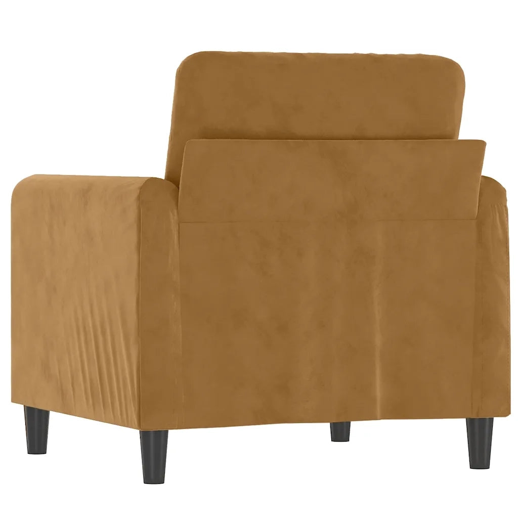 Poltrona Marrone 60 cm Velluto 359429