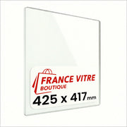 425 x 417 x 4 mm - Vetro per stufa a legna - vetro camino di ricambio - vetro per caminetto resistente al fuoco - France Vitre