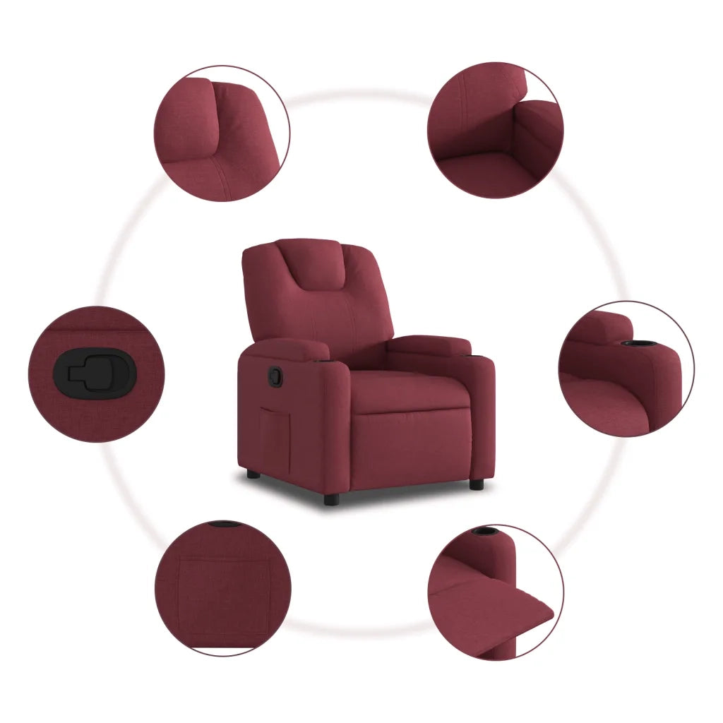 Fauteuil inclinable Rouge bordeaux Tissu